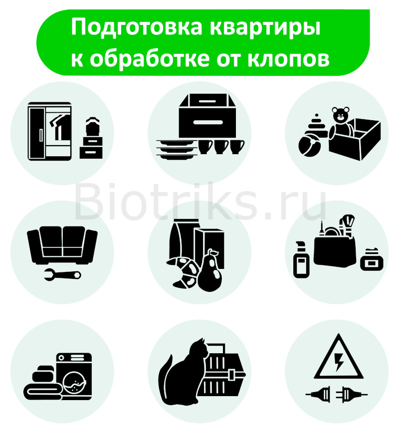 подготовка квартиры или частного дома в Калуге к обработке от постельных клопов