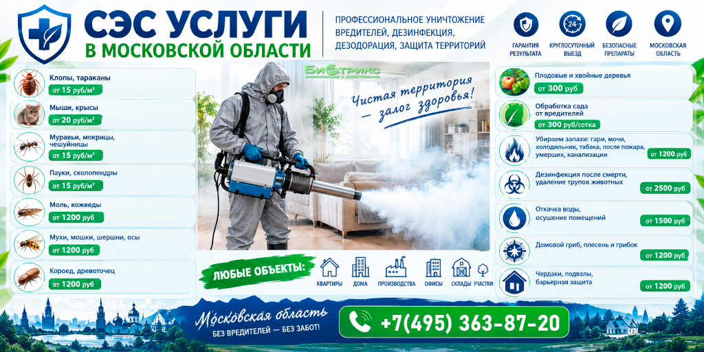 Комплексная обработка квартир и домов от неприятных запахов любого происхождения. Удаление запаха старости, сырости, плесени, табака, канализации, животных и продуктов разложения. Современные технологии санитарной очистки.