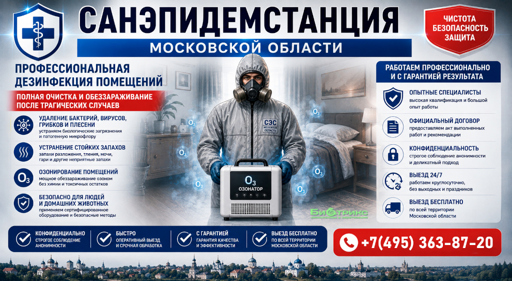 Устраняем неприятные запахи на молекулярном уровне — свежесть и чистота без компромиссов Пушкино. Дезинфекция и обработка хлорными средствами, холодным туманом Пушкино