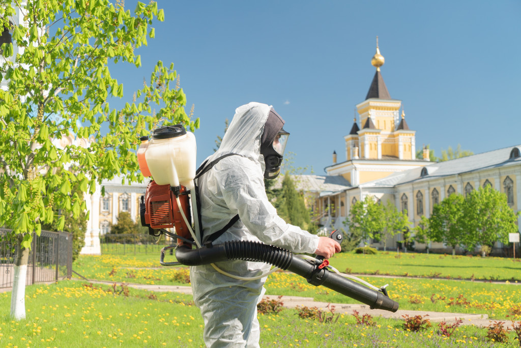 Обработка территории парка или садового участка от клещей в Московской области